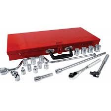 Juego de 19 dados y accesorios 3/8"