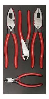 Juego de 4 pinzas de electricista