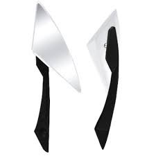 ESPEJO RETROVISOR UNIVERAL PARA MOTOCICLISMO PLATA.,
