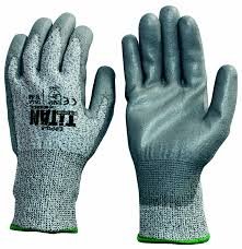 Guante de Nylon con recubrimiento completo de Nitrilo  gris Chico