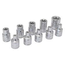 Juego de dados y punta Torx® 10 piezas