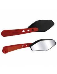 ESPEJO RETROVISOR UNIVERAL PARA MOTOCICLISMO ROJO.,