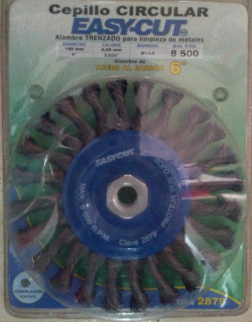 CEPILLO CIRCULAR 6"; ALAMBRE TRENZADO PARA LIMPIEZA DE METAL 