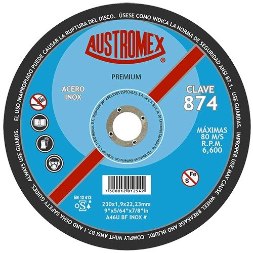 DISCO ABRASIVO 9"X5/64"X7/8" PREMIUM INOX
