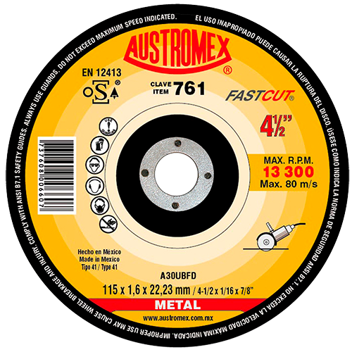 DISCO ABRASIVO 41/2"X1/16"X7/8" FASTCUT